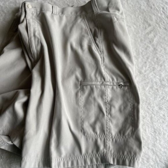 PGA Tour Tech Zone Golf Shorts Mens Size 40 Beige Flat‎ Front Stretch Athletic - Picture 11 of 12